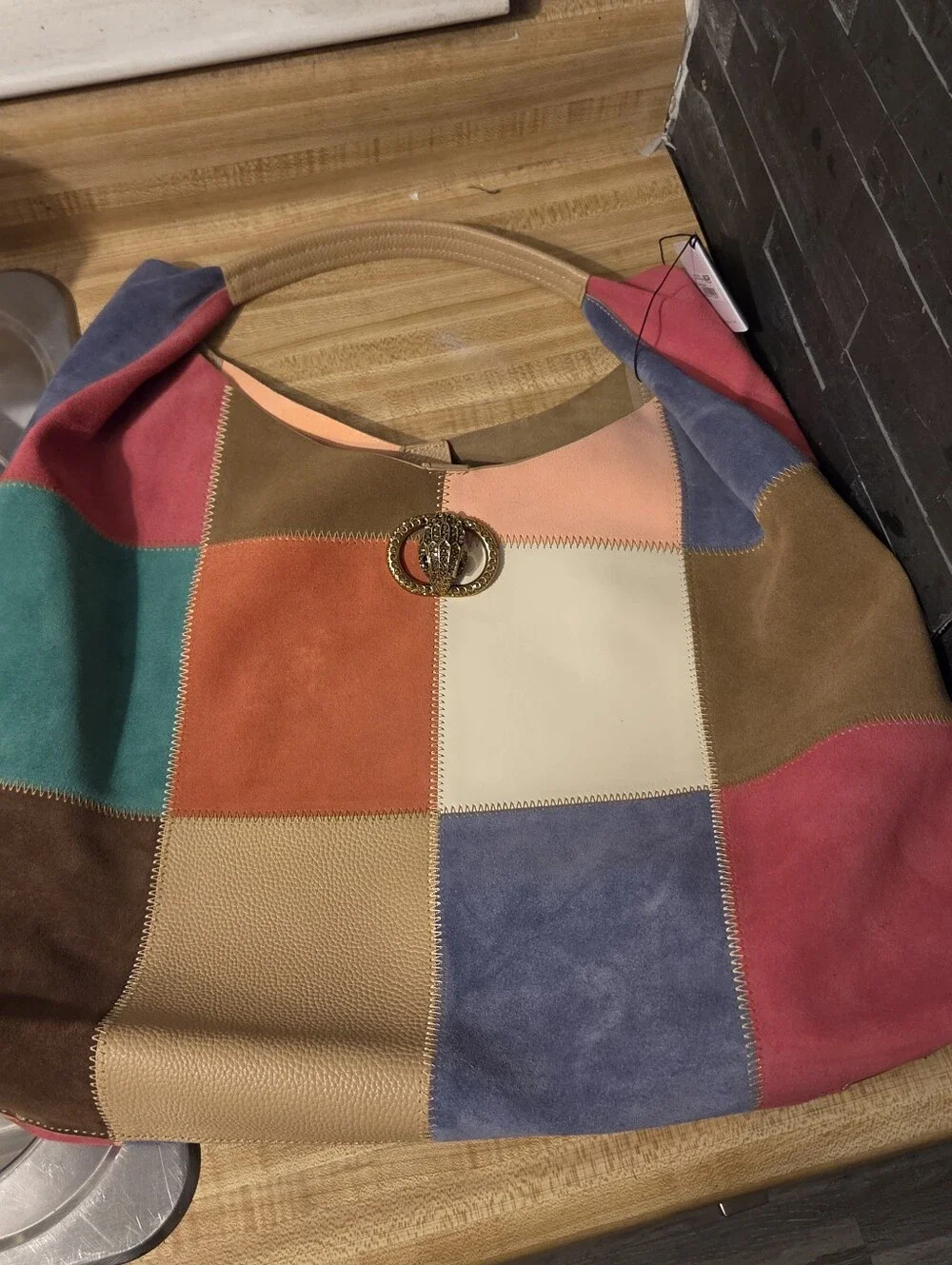 Kurt Geiger NWT Suede Patchwork Hobo Bag & Dustbag